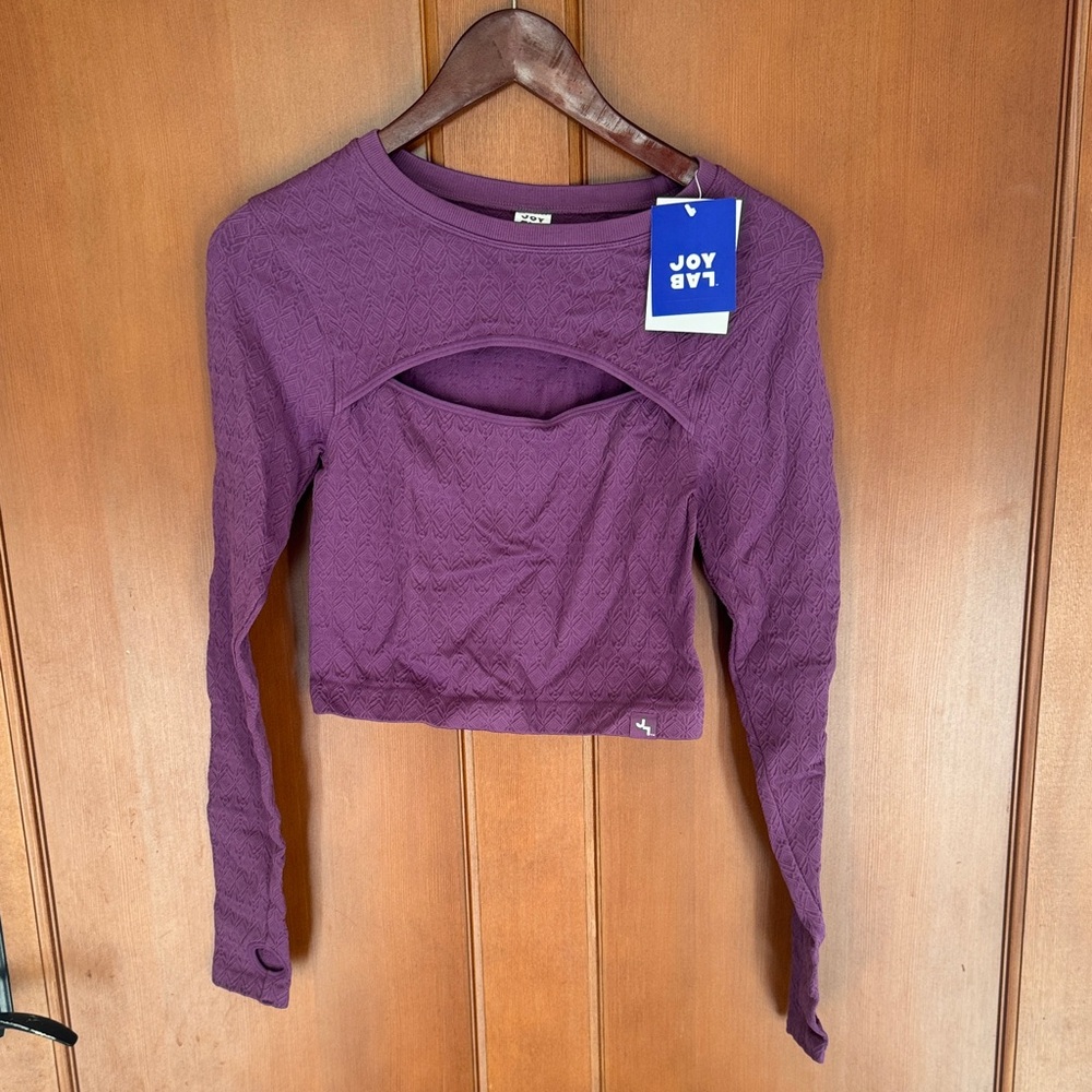 JoyLab Women's Plum Long Sleeve Crop Top